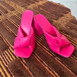 Open Edit Hot Pink Puffy Chunky Heel